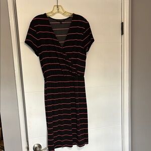 Banana Republic Black Dress with Pink Stripes size medium great shape